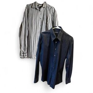 Vintage Dolce & Gabbana D&G Men’s Dress Shirt 2x Set black striped XL cotton